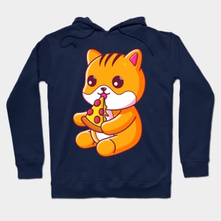 Cute cat eating pizza Hoodie